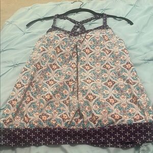 Croft & Barrow Women's Swim Top - Blue and Pink Pattern